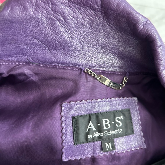 Vintage A.B. S. By Allen Schwartz purple Leather Jacket - Picture 6 of 10